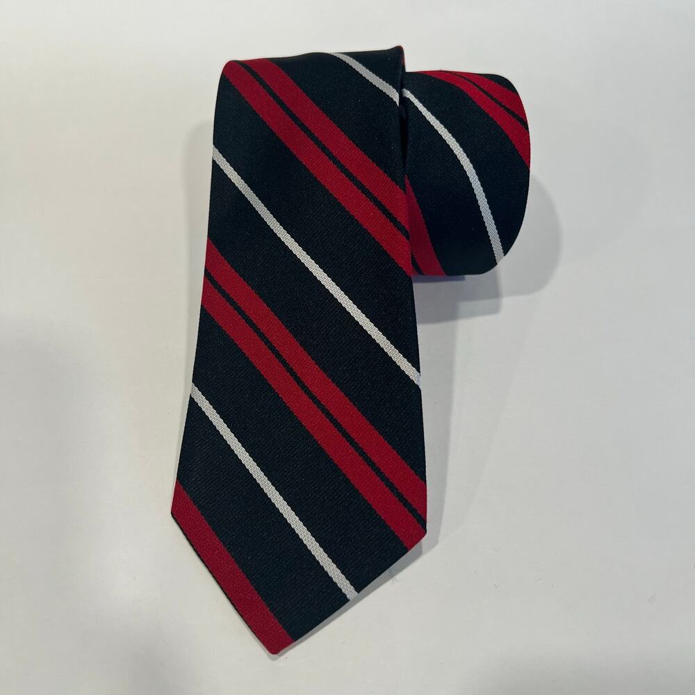 Giovanni Men’s Neck Tie Black Red White Stripes